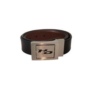 Harley Davidson Belt Leather Men's Sz XL Reversible Black Brown Silver Buckle